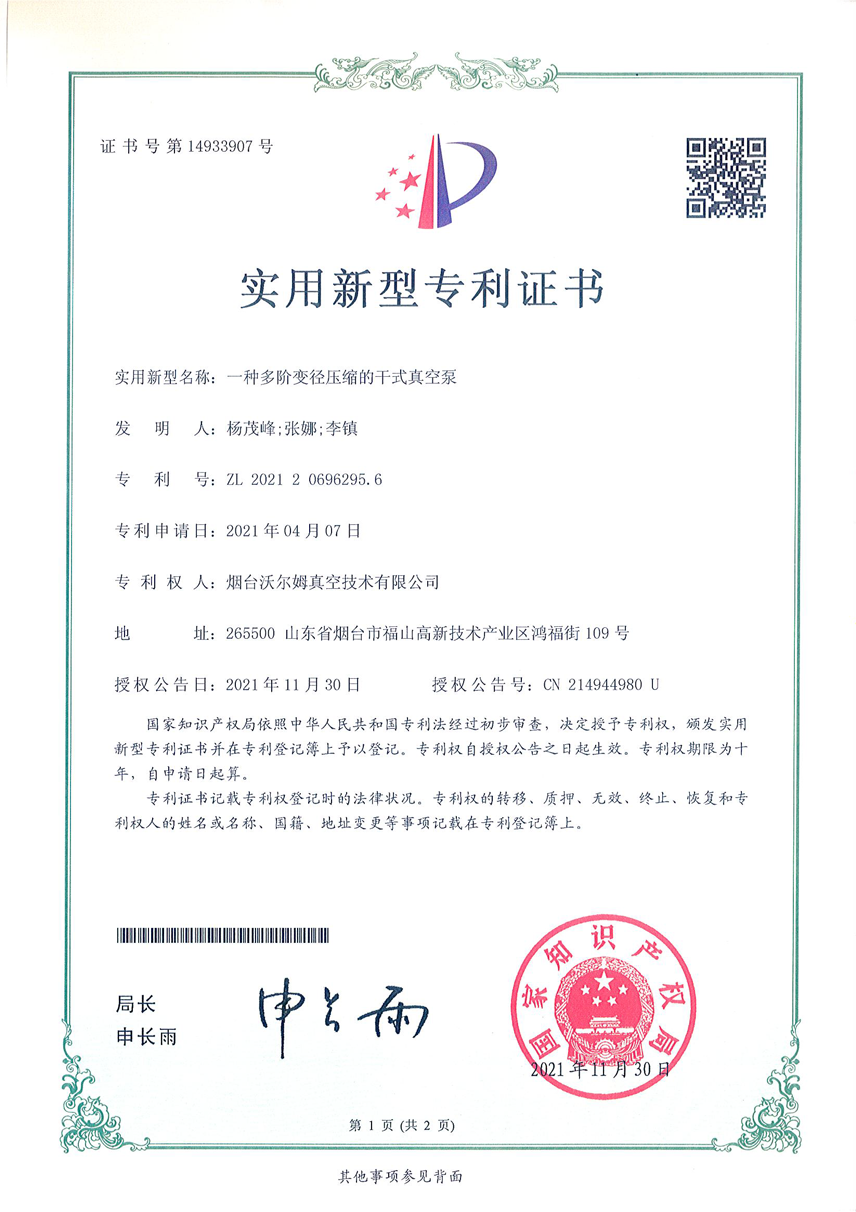 一种多阶变径压缩的w66.利来真空泵