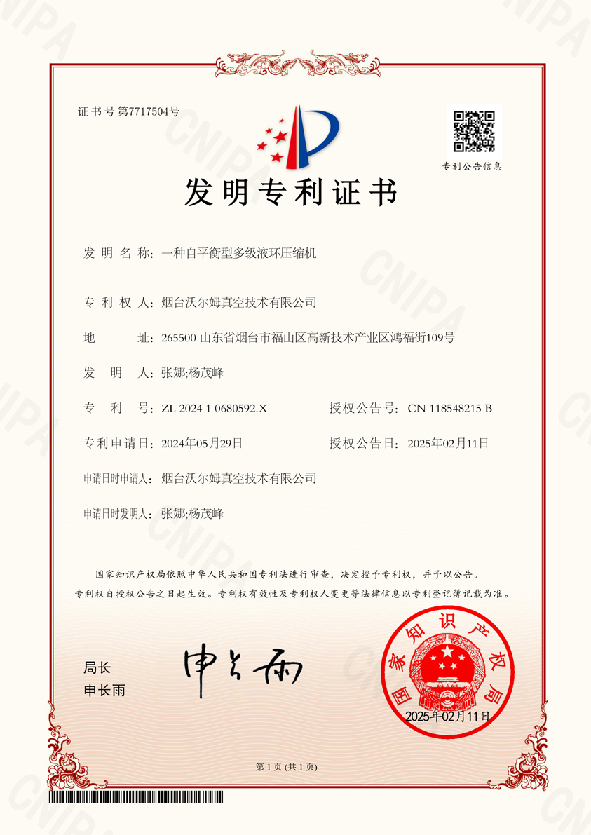 一种自平衡型多级液环压缩机